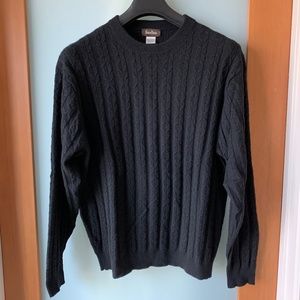 Neiman Marcus cable knit black cashmere sweater